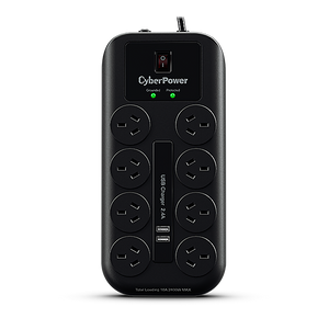 CyberPower 8-Port Surge Protector With USB Charging Ports CPSURGE08USB-ANZ