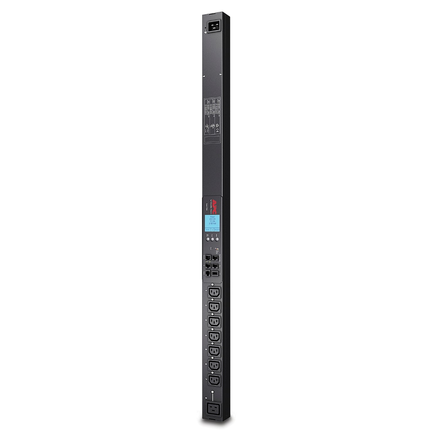 Rack PDU 2G, Switched, ZeroU, 16A, 230V, (7) C13 & (1) C19, IEC309 Cord AP8958EU3
