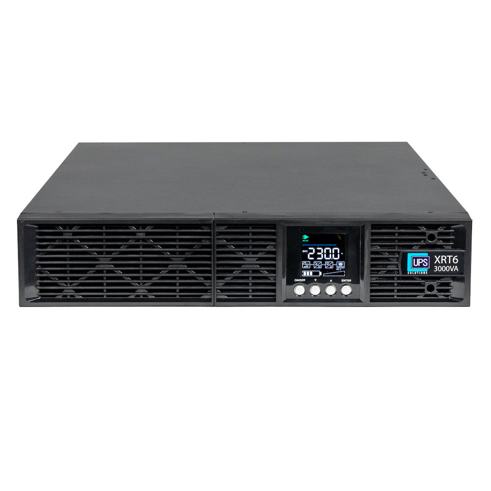 UPS Solutions XRT6 Online UPS 3KVA with 10 Year Design Life Batteries as Standard - 230V Rack/Tower 6U w/ Long Life Battery - XRT6-3000L