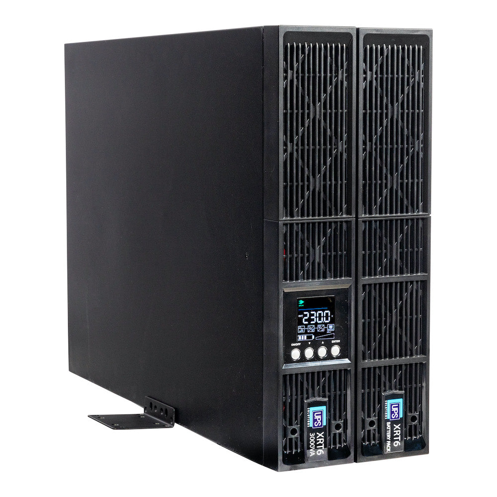 UPS Solutions XRT6 Online UPS 3KVA with 10 Year Design Life Batteries as Standard - 230V Rack/Tower 6U w/ Long Life Battery - XRT6-3000L