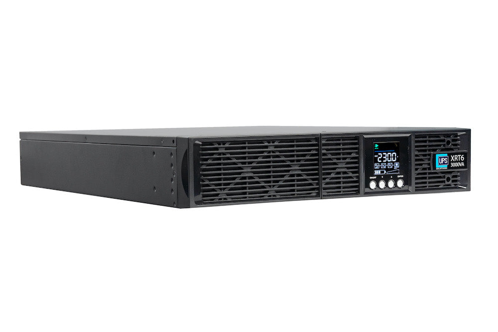UPS Solutions XRT6 Online UPS 3KVA with 10 Year Design Life Batteries as Standard - 230V Rack/Tower 6U w/ Long Life Battery - XRT6-3000L