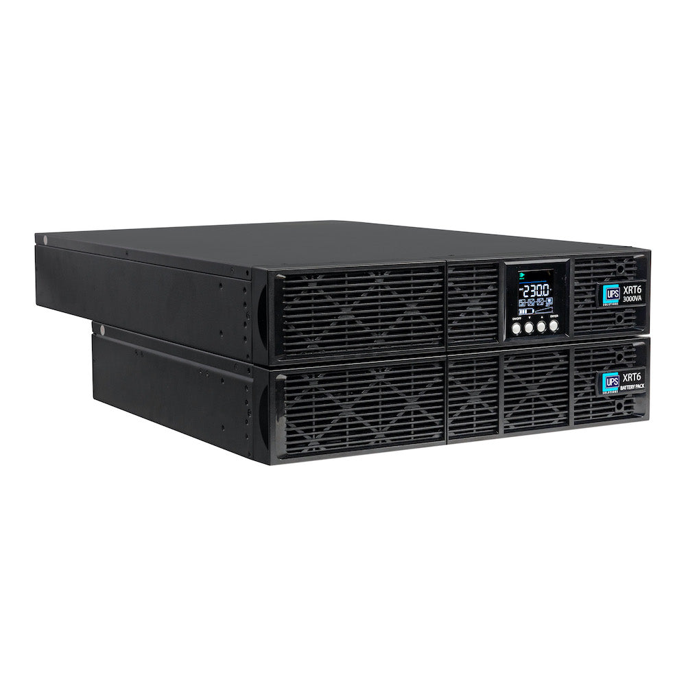 UPS Solutions XRT6 Online UPS 3KVA with 10 Year Design Life Batteries as Standard - 230V Rack/Tower 6U w/ Long Life Battery - XRT6-3000L