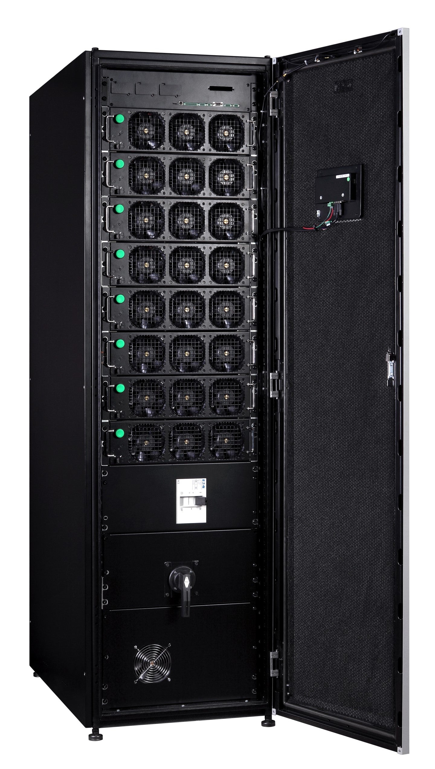 93PR 25kW UPS upgradeable to 200kW, 1 x UPM in a 200kW Frame with top exhaust & side car 93PR25-200-TE