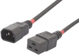 IEC cord  C14 10A M to C19 F, 400mm (RED) ACL158-04