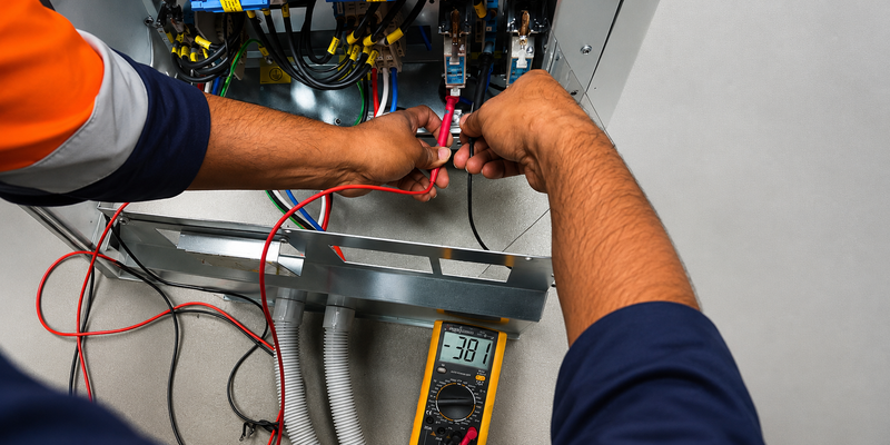 A UPS Solutions technician testing a UPS during maintenance