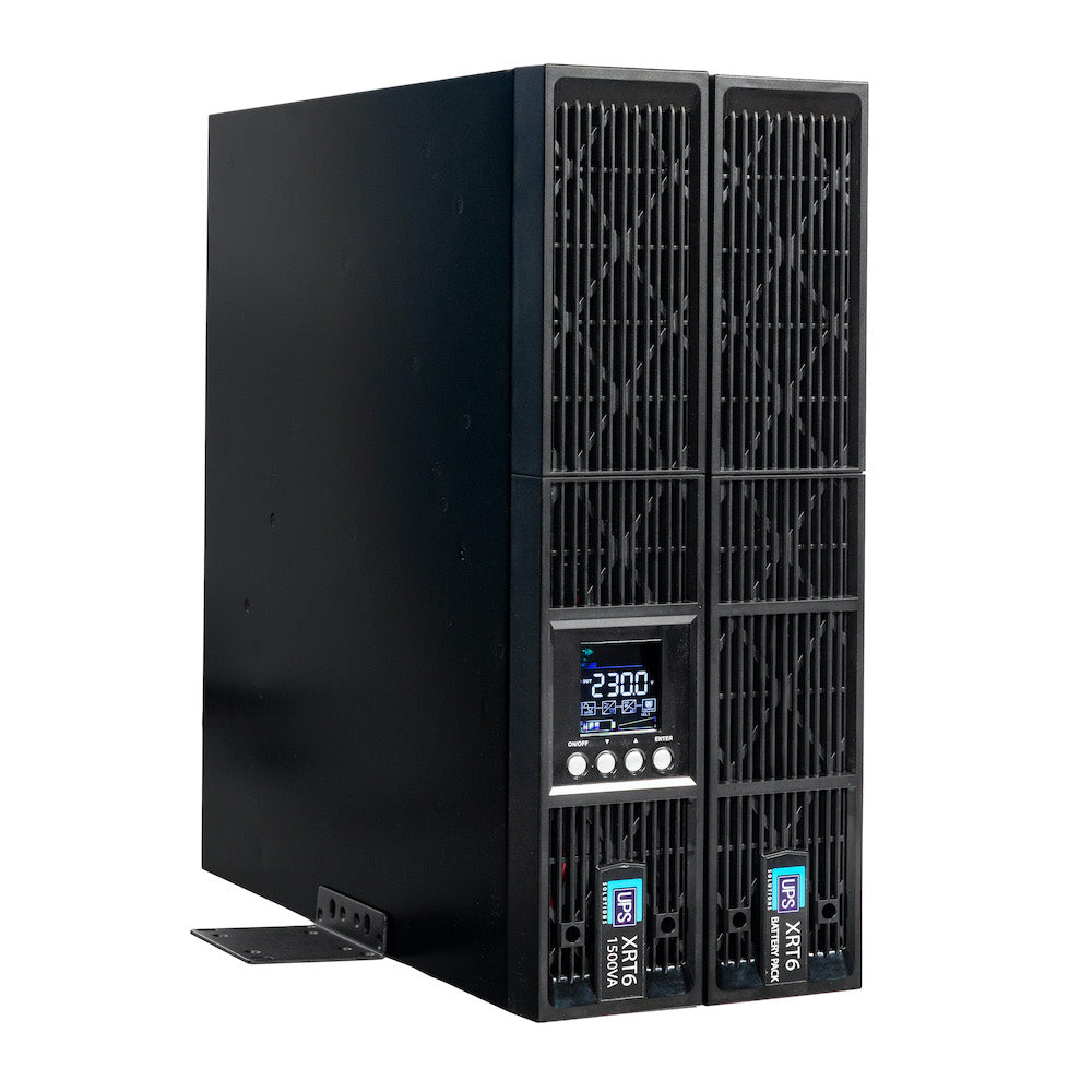 UPS Solutions XRT6 Online UPS 1.5KVA with 10 Year Design Life Batteries as Standard - 230V Rack/Tower 2U w/ long Life Battery - XRT6-1500L