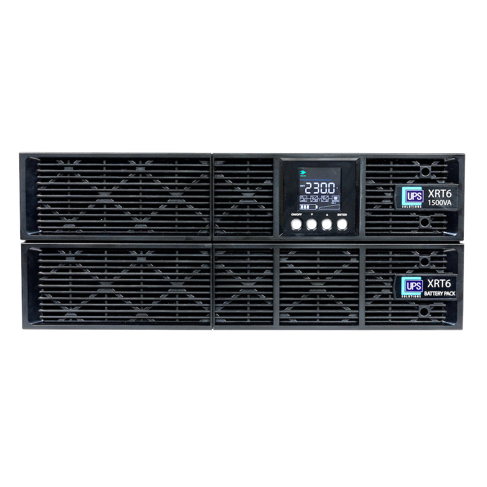 UPS Solutions XRT6 Online UPS 1.5KVA with 10 Year Design Life Batteries as Standard - 230V Rack/Tower 2U - UPSXRT6-1500L