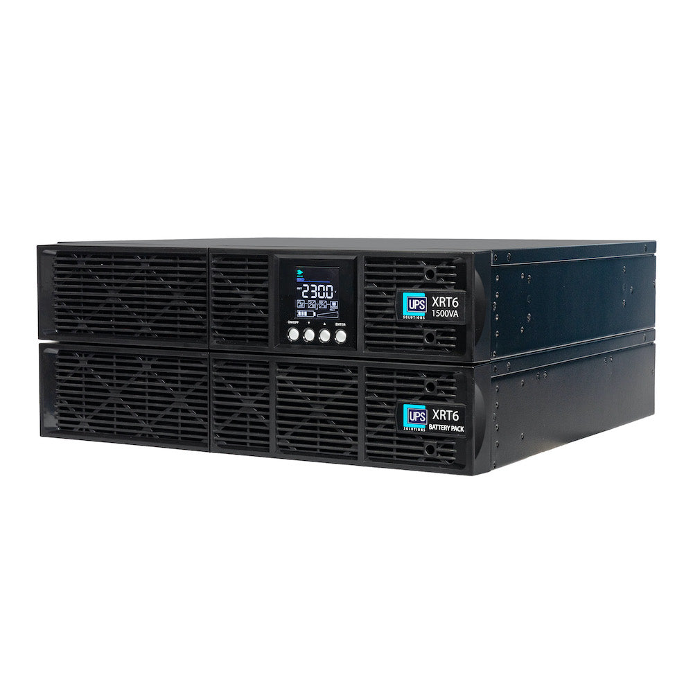 UPS Solutions XRT6 Online UPS 1.5KVA with 10 Year Design Life Batteries as Standard - 230V Rack/Tower 2U w/ long Life Battery - XRT6-1500L