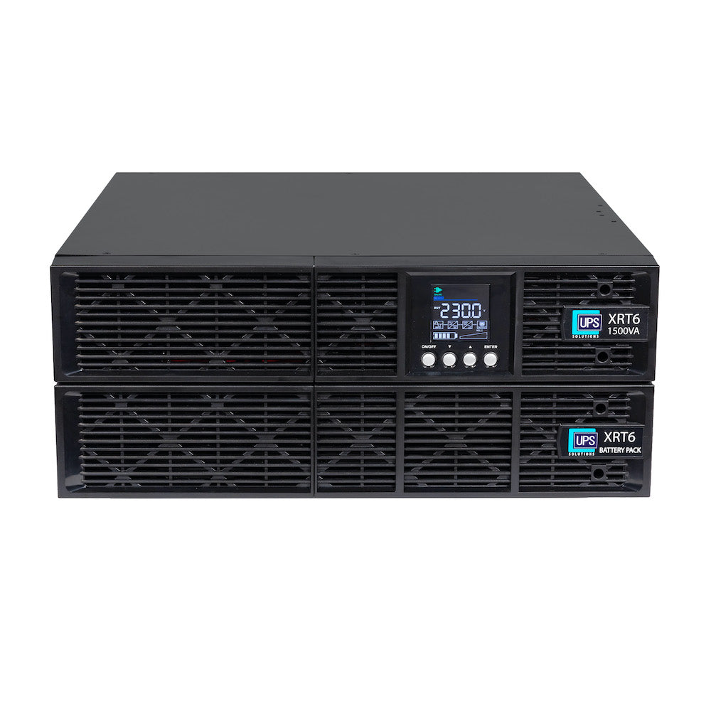 UPS Solutions XRT6 Online UPS 1.5KVA with 10 Year Design Life Batteries as Standard - 230V Rack/Tower 2U w/ long Life Battery - XRT6-1500L