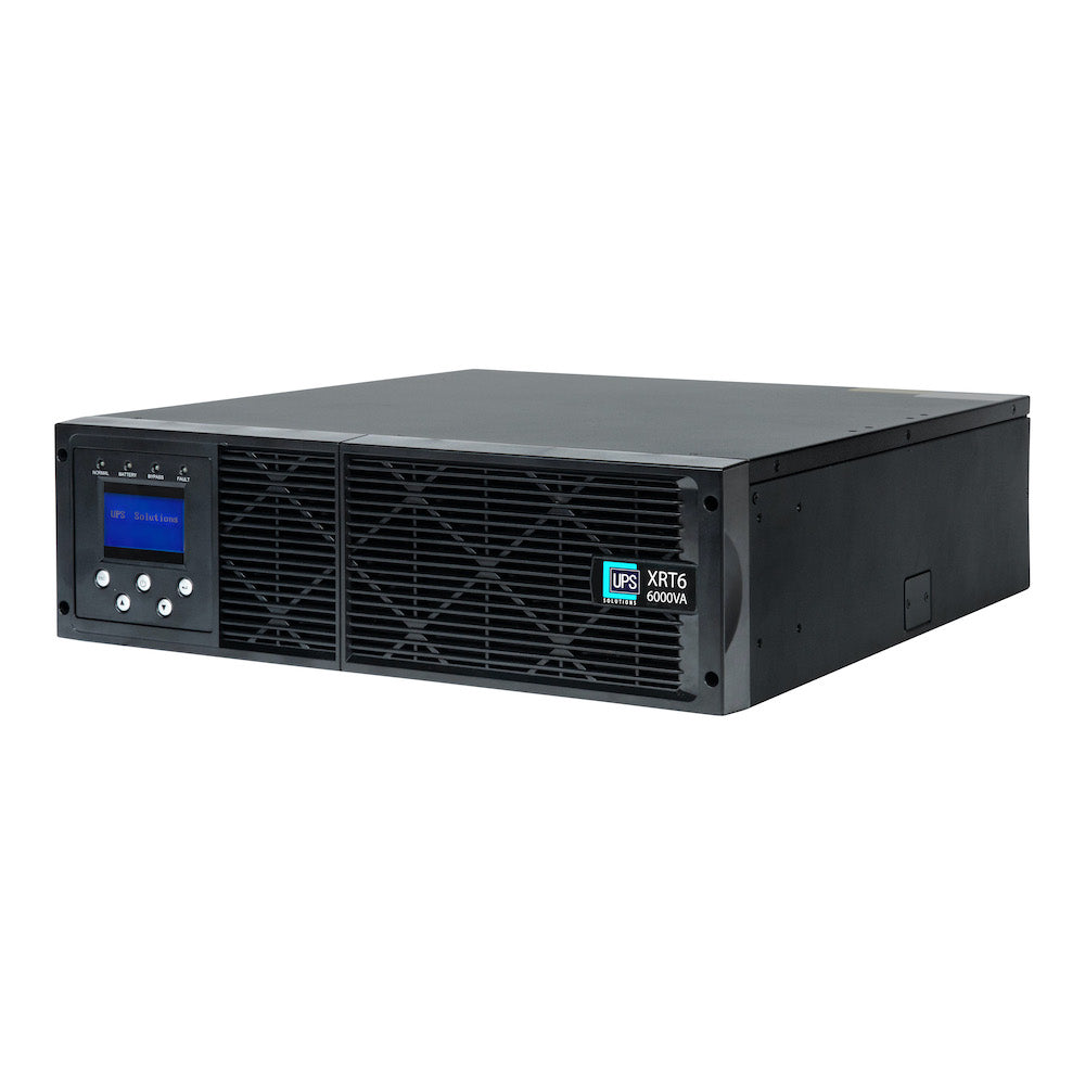 UPS Solutions XRT6 Online UPS 6KVA with 10 Year Design Life Batteries as Standard - 230V Rack/Tower 6U w/ Long Life Battery, SNMP Network Card + Surge Protection Device - XRT6-6000L