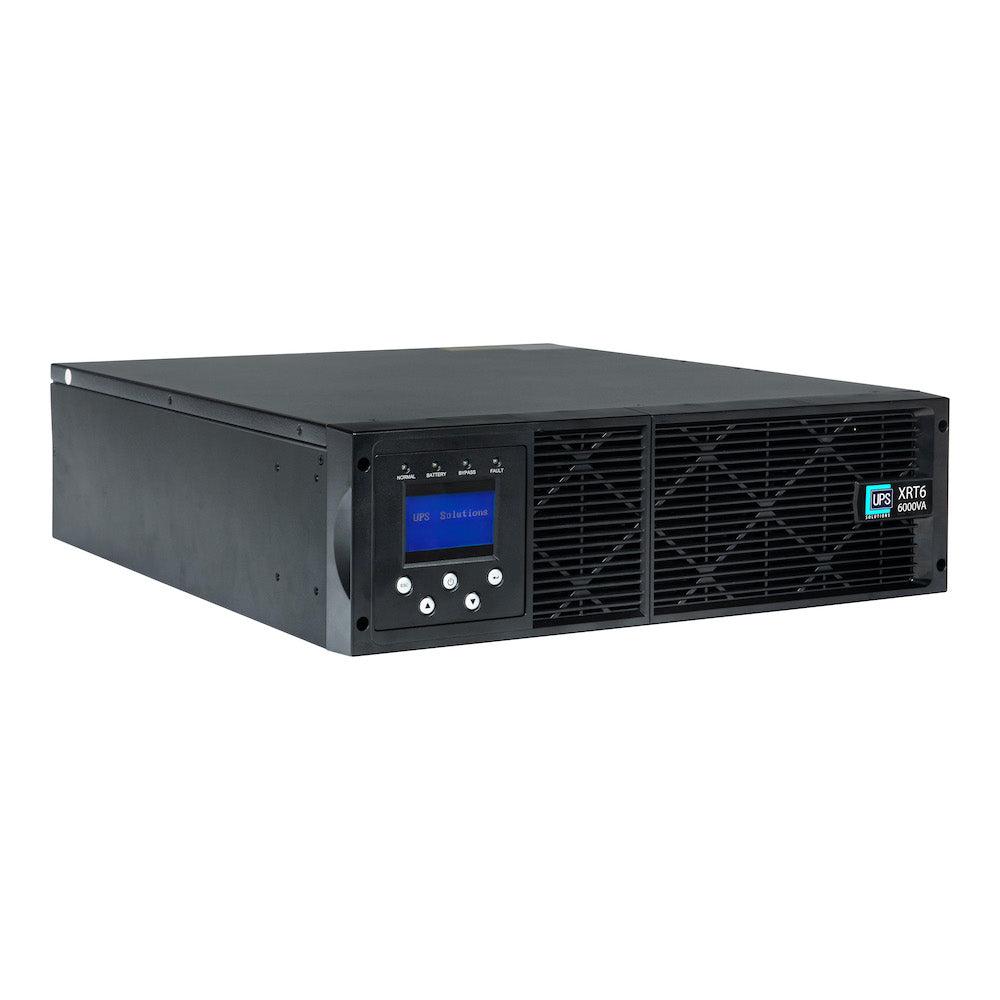 UPS Solutions XRT6 Online UPS 6KVA with 10 Year Design Life Batteries as Standard - 230V Rack/Tower 6U w/ Long Life Battery, SNMP Network Card + Surge Protection Device - XRT6-6000L