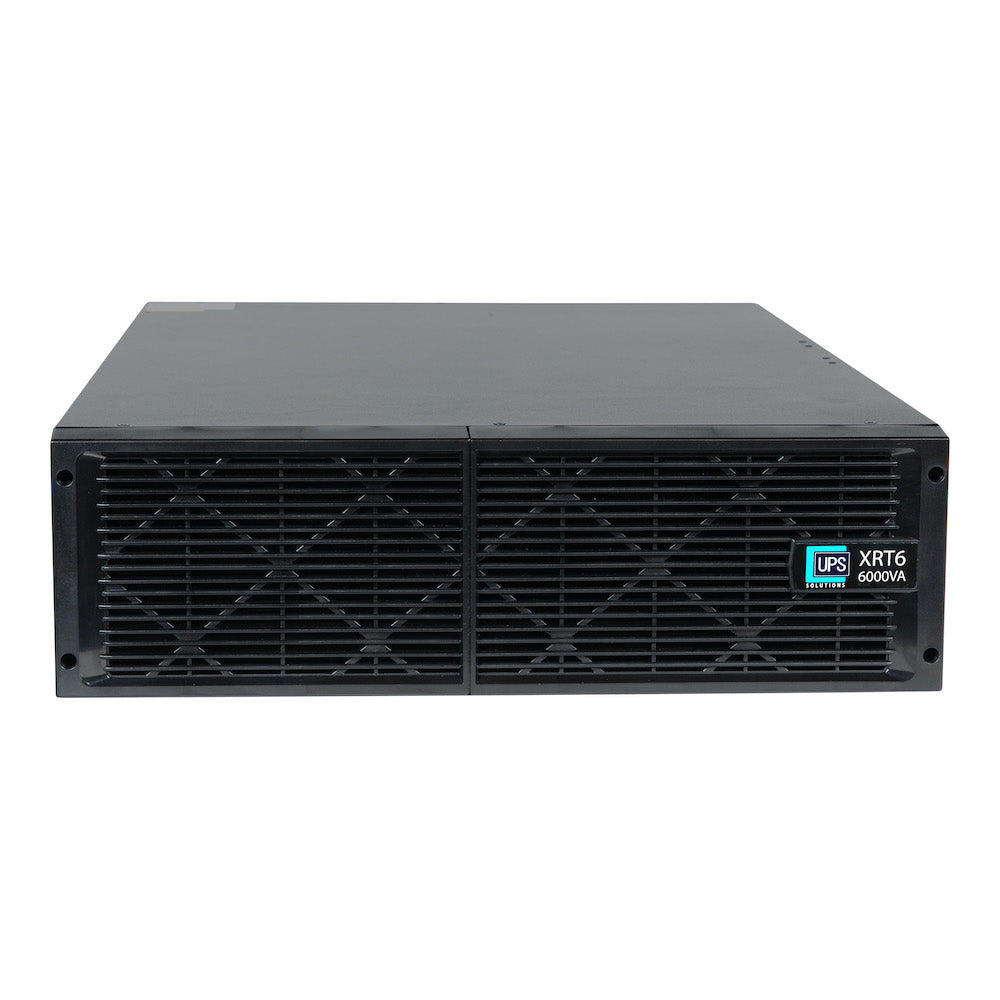 UPS Solutions XRT6 Online UPS 6KVA with 10 Year Design Life Batteries as Standard - 230V Rack/Tower 6U w/ Long Life Battery, SNMP Network Card + Surge Protection Device - XRT6-6000L