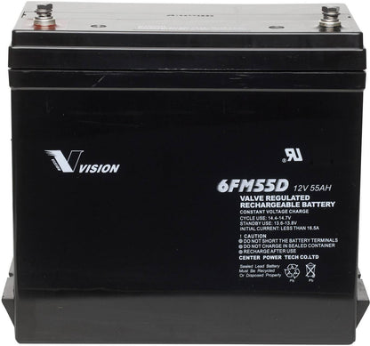 Vision - 6FM55D - 10YRS DEEP CYCLE BATTERY 6FM55D