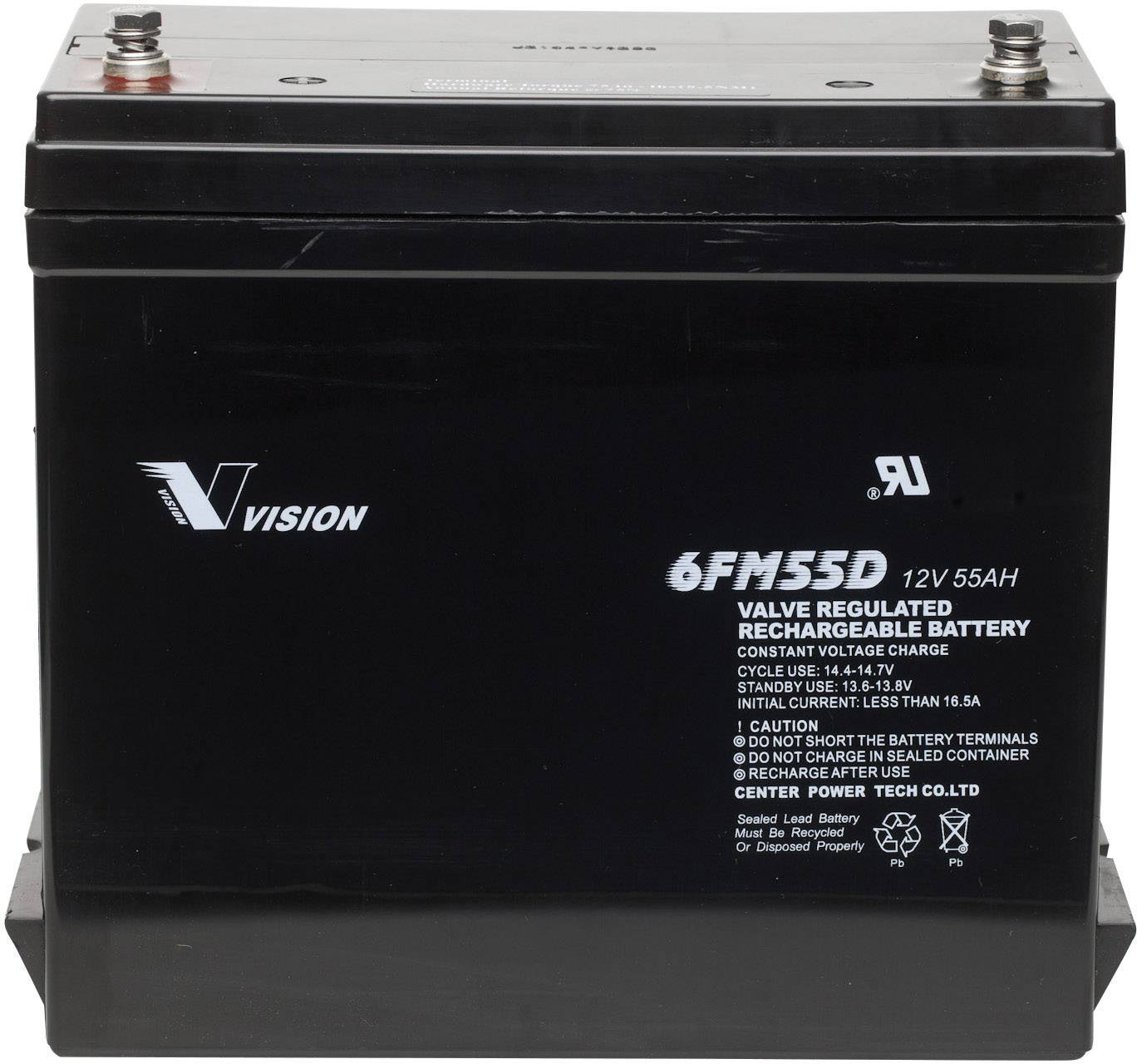 Vision - 6FM55D-X - 10YRS DEEP CYCLE BATTERY - 12V 55AH - 6FM55D-X