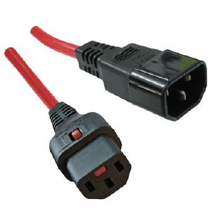 0.5M IEC-C13 to C14 Locking Cable Red CM1CK050R