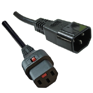 1M IEC-C13 to C14 Locking Cord 1 Metre Black - (5PACK) CM1CK100x5