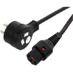 0.5M 10A GPO to IEC Locking Cable - Black CM1NK050