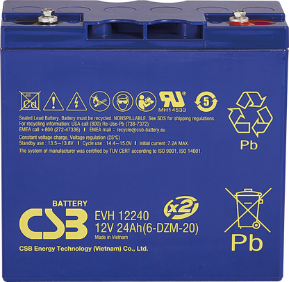 CSB EVH / EVX Series - 12V 24AH DEEP CYCLE BATTERY EVH12240
