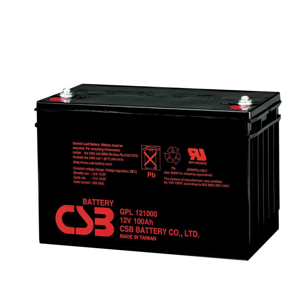 CSB GP Series - GP121000 - 12V 100AH Battery GP121000