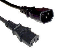 IEC-C15 to IEC-C14 Power Cord 0.5 Metre Black K3742-005