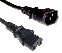 IEC-C15 to IEC-C14 Power Cord 1.5 Metre Black K3742-015