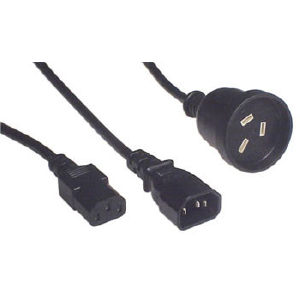 IEC Mains Socket Y-Cord 1500mm + 2 x 250mm Black K3773