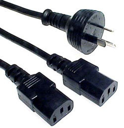 IEC-C13 Mains Y-Cord 500mm + 2 x 1.5 Metre Black K3774