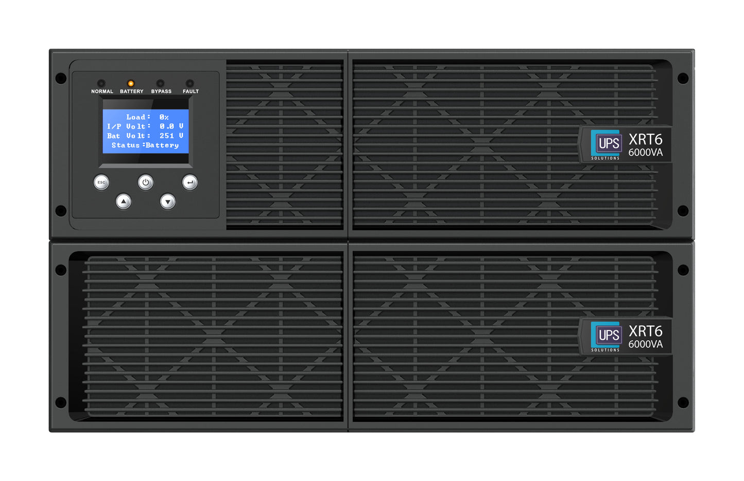 UPS Solutions XRT6 Online UPS 6KVA with 10 Year Design Life Batteries as Standard - 230V Rack/Tower 6U w/ Long Life Battery, SNMP Network Card + Surge Protection Device - XRT6-6000L