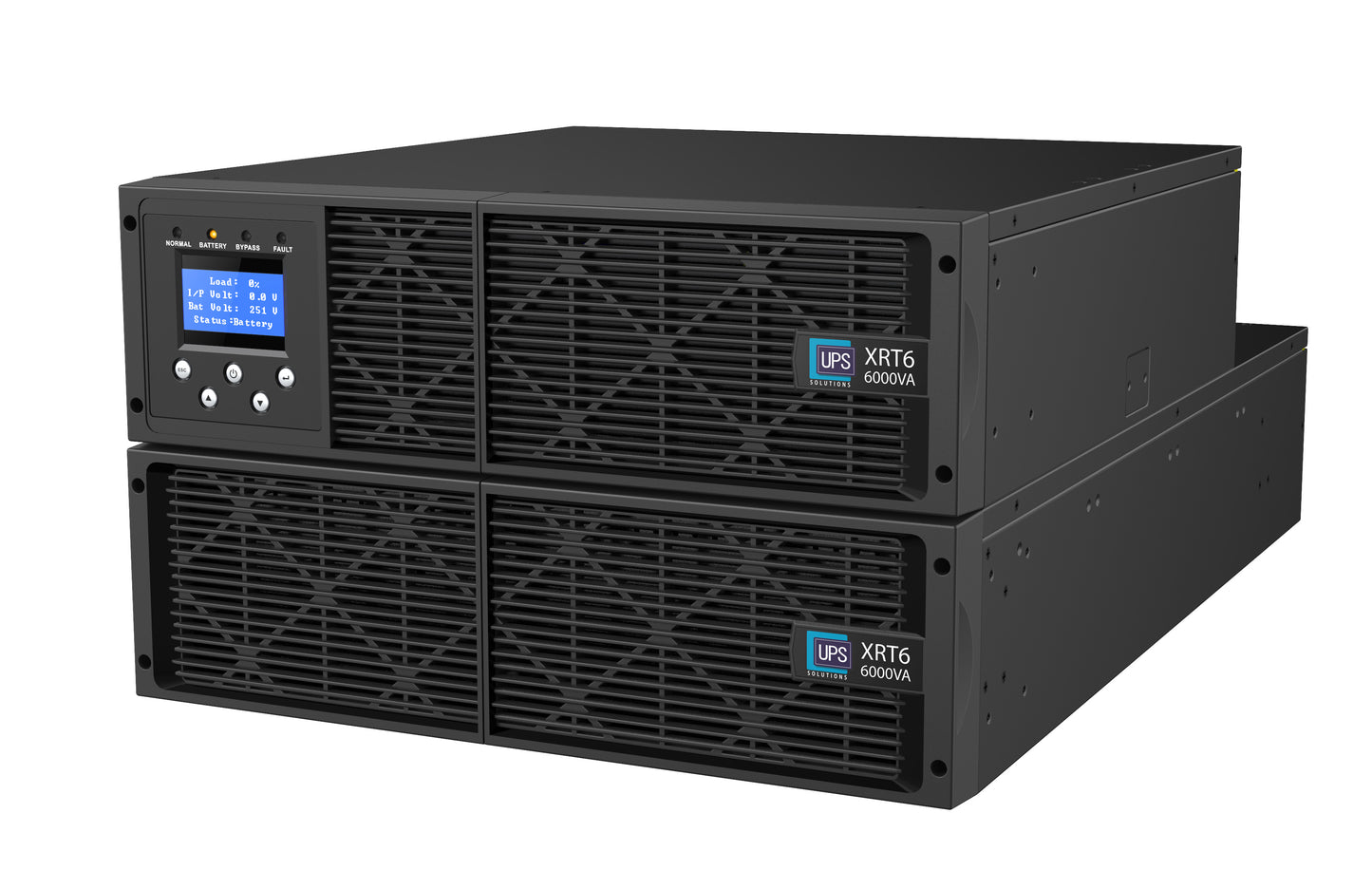 UPS Solutions XRT6 Online UPS 6KVA with 10 Year Design Life Batteries as Standard - 230V Rack/Tower 6U w/ Long Life Battery, SNMP Network Card + Surge Protection Device - XRT6-6000L